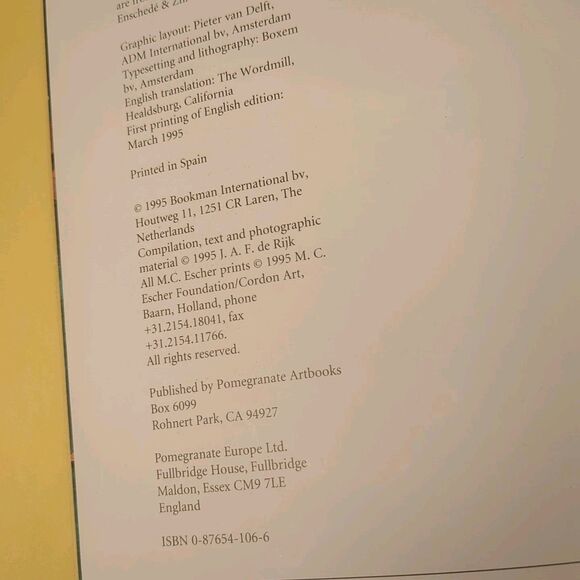 M. C. Escher Daybook & Journal Bruno Ernst 1995 Artbooks Good Condition Unused - Picture 10 of 15